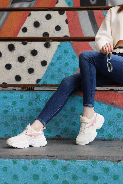 29891 Bej Kadın Sneaker Günlük Spor Ayakkabı - 5
