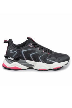 29907 Siyah - Fuşya Kadın Sneaker Günlük Spor Ayakkabı - Jump