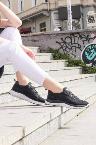 29920 Siyah - Beyaz Kadın Sneaker Günlük Spor Ayakkabı - Jump (1)