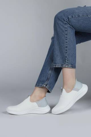 29949 Beyaz - Gri Kadın Sneaker Günlük Spor Ayakkabı - Jump (1)