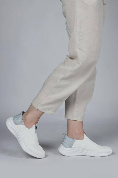 29949 Beyaz - Gri Kadın Sneaker Günlük Spor Ayakkabı - 6