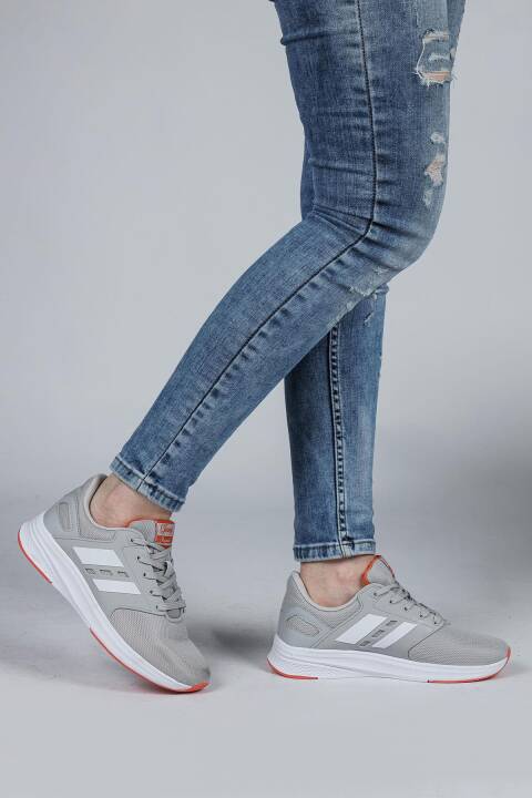 29964 Gri - Beyaz Kadın Sneaker Günlük Spor Ayakkabı - 5