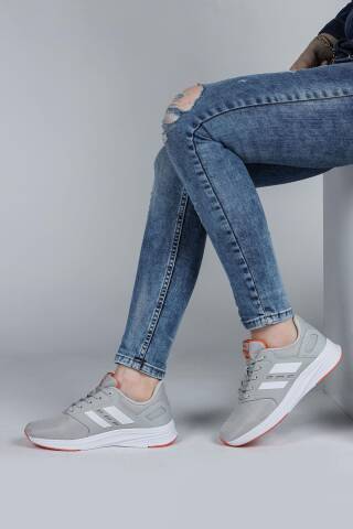 29964 Gri - Beyaz Kadın Sneaker Günlük Spor Ayakkabı - 6