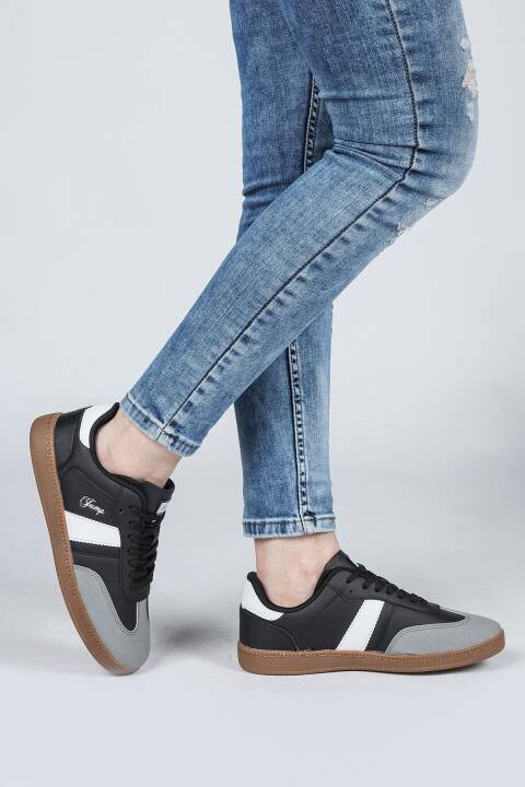 29967 Siyah - Beyaz - Gri Kadın Sneaker Günlük Spor Ayakkabı - 6