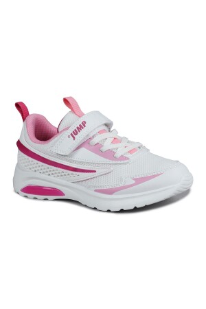 30007 Beyaz - Fuşya Kız Çocuk Sneaker Günlük Spor Ayakkabı - Jump (1)