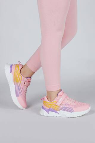 30030 Pembe - Mor - Sarı Kız Çocuk Sneaker Günlük Spor Ayakkabı - Jump (1)