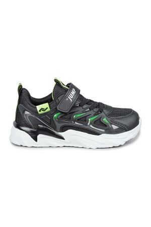 30054 Siyah - Neon Yeşil Üniseks Çocuk Sneaker Günlük Spor Ayakkabı - Jump