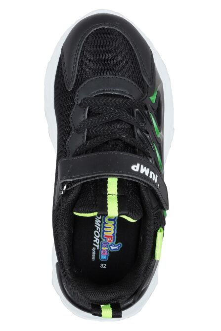 30054 Siyah - Neon Yeşil Üniseks Çocuk Sneaker Günlük Spor Ayakkabı - 3