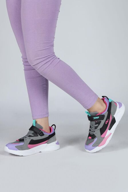 30058 Mor - Pembe - Gri Kız Çocuk Sneaker Günlük Spor Ayakkabı - 6