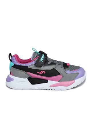30058 Mor - Pembe - Gri Kız Çocuk Sneaker Günlük Spor Ayakkabı - Jump