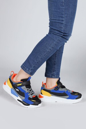 30058 Siyah - Gri - Çok Renkli Üniseks Çocuk Sneaker Günlük Spor Ayakkabı - Jump (1)