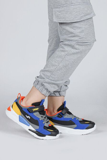 30058 Siyah - Gri - Çok Renkli Üniseks Çocuk Sneaker Günlük Spor Ayakkabı - 4