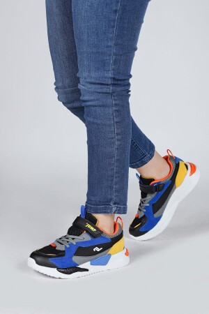 30058 Siyah - Gri - Çok Renkli Üniseks Çocuk Sneaker Günlük Spor Ayakkabı - 5