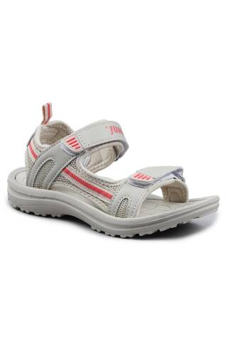 30068 Bej - Somon Pembe Kız Çocuk Cırtlı Günlük Sandalet - Jump (1)
