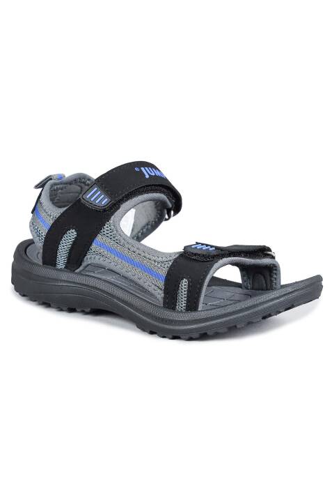 30068 Siyah - Mavi Erkek Çocuk Cırtlı Günlük Sandalet - 2