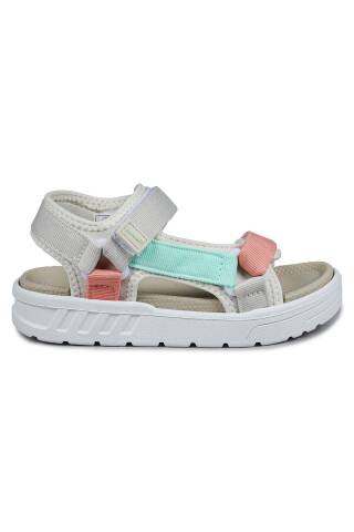 30072 Bej - Somon Pembe Cırtlı Kız Çocuk Günlük Sandalet - Jump