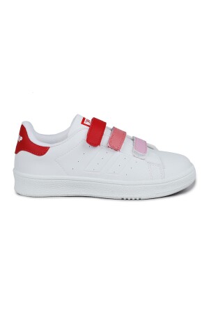 30110 Kırmızı - Beyaz Cırtlı Kız Çocuk Sneaker Günlük Spor Ayakkabı - Jump