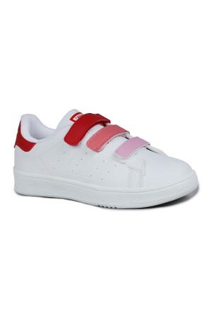 30110 Kırmızı - Beyaz Cırtlı Kız Çocuk Sneaker Günlük Spor Ayakkabı - Jump (1)