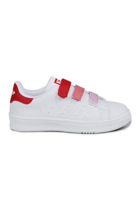 30110 Kırmızı - Beyaz Cırtlı Kız Çocuk Sneaker Günlük Spor Ayakkabı - 1