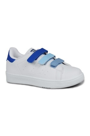 30110 Mavi - Beyaz Cırtlı Erkek Çocuk Sneaker Günlük Spor Ayakkabı - Jump (1)