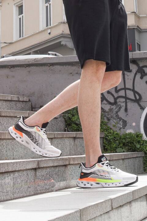 30342 Beyaz - Turuncu Erkek Sneaker Günlük Spor Ayakkabı - 2
