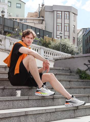 30342 Beyaz - Turuncu Erkek Sneaker Günlük Spor Ayakkabı - 4