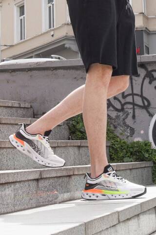 30342 Beyaz - Turuncu Erkek Sneaker Günlük Spor Ayakkabı - Jump (1)