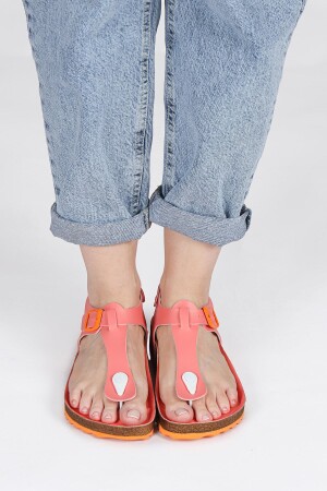 50006 Tek Tokalı Somon Pembe Kadın Parmak Arası Sandalet - 2