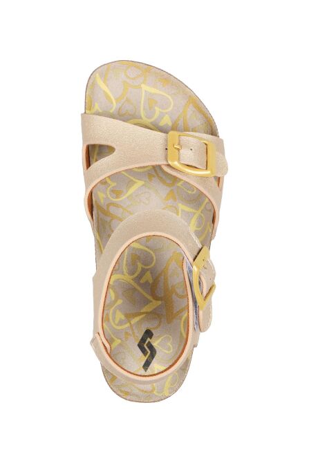50024 Çift Tokalı Altın Rengi Kız Çocuk Sandalet - 6