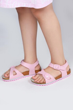 50024 Çift Tokalı Pembe Kız Çocuk Sandalet - 3