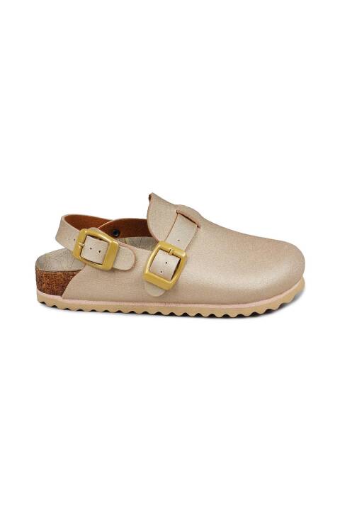 50025 Çift Tokalı Altın Rengi Kız Çocuk Sandalet - 1