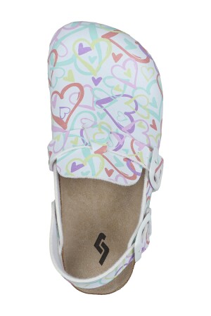 50025 Çift Tokalı Beyaz Desenli Kız Çocuk Sandalet - 3