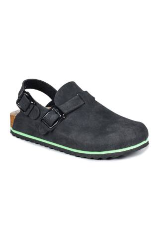 50025 Çift Tokalı Koyu Gri - Siyah Üniseks Çocuk Sandalet - Jump (1)