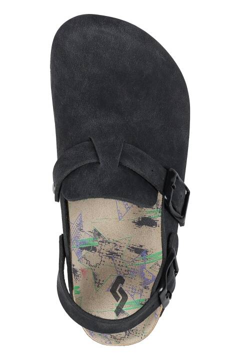 50025 Çift Tokalı Koyu Gri - Siyah Üniseks Çocuk Sandalet - 3